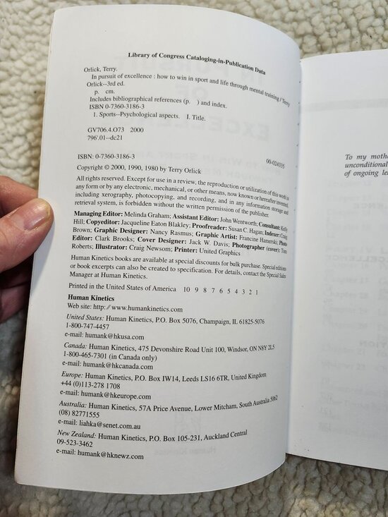 In Pursuit of Excellence Terry Orlick Third Edition Paperback Sports Psychology - Picture 6 of 12